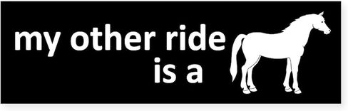 ملصق سيارة من CafePress My Other Ride is A Horse مقاس 10 بوصة × 3 بوصة مستطيل من الفينيل ملصق للسيارة in Kuwait