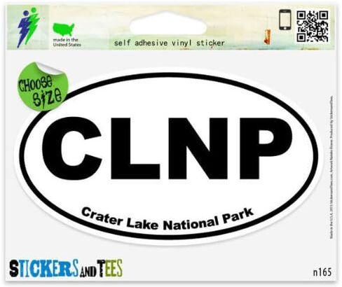 Crater Lake National Park Oval Vinyl Car Bumper Window Sticker 3" x 2" in Kuwait