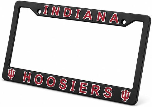 License Plate Frame Cover for Indiana Hoosiers Fans – Black – 12.25" x 6.25" - Ideal Gift for Sports Fans & Supporters – Slim Design in Kuwait