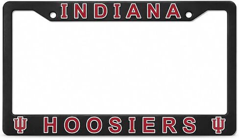License Plate Frame Cover for Indiana Hoosiers Fans – Black – 12.25" x 6.25" - Ideal Gift for Sports Fans & Supporters – Slim Design in Kuwait