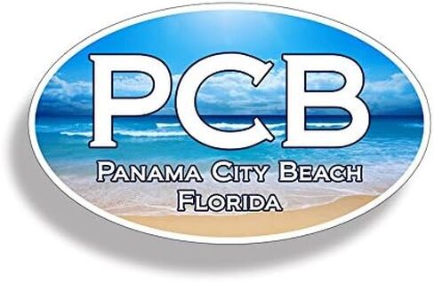 PCB Panama City Beach Ocean Sticker Oval Vinyl FL Florida Car Truck Laptop Cup Graphic in Kuwait