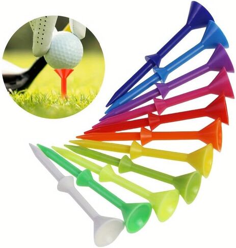 25 PCS Golf Tees, Martini Golf Tees, Premium Hard Plastic Material, Stable Support Design for Outdoor Course Training and Daily Sports Use Random Color in Kuwait