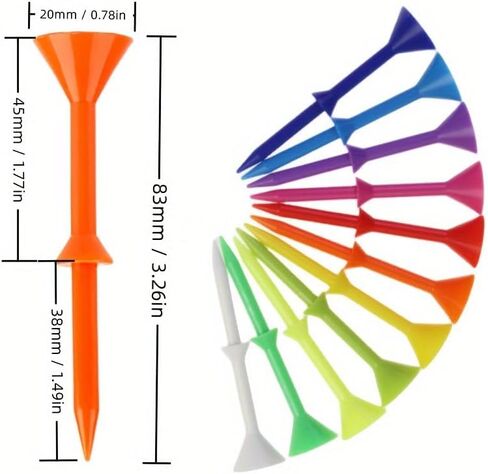 25 PCS Golf Tees, Martini Golf Tees, Premium Hard Plastic Material, Stable Support Design for Outdoor Course Training and Daily Sports Use Random Color in Kuwait