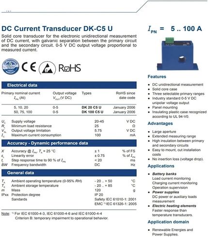 DK20C5U مستشعر التيار 5A، 10A، 20A محول الحلقة المفتوحة in Kuwait