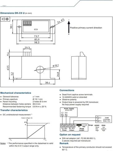 DK20C5U مستشعر التيار 5A، 10A، 20A محول الحلقة المفتوحة in Kuwait