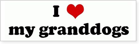 ملصق سيارة CafePress I Love My Granddogs مقاس 25.4 سم × 7.62 سم ​​مستطيل من الفينيل in Kuwait