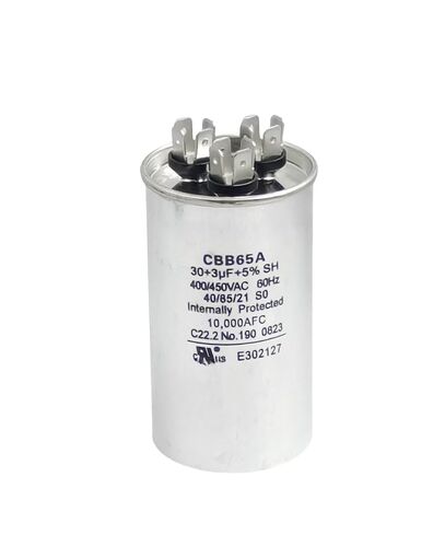 30 + 3 فائق التوهج 35 / 3MFD 50/60 هرتز 370VAC 440VAC CBB65B مكثف دائري لبدء التشغيل المزدوج لتشغيل محرك التيار المتردد، بدء تشغيل المروحة، مكثف تكييف الهواء للتبريد أو المضخة الحرارية. in Kuwait