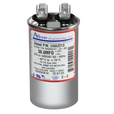 30 uF/MFD 370 440 VAC Motor Run Capacitor JustCapacitors Compatible Replacement for AmRad USA2213 P/N RA2000/37-44-306 in Kuwait