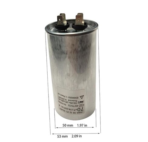 CBB65 تشغيل مكثف 70 فائق التوهج/MFD 70 فائق التوهج MFD 250VAC 250V AC 70 فائق التوهج 70MFD SH S2 P2 RoHS 2 + 2PIN 50x100 مللي متر UL مدرج in Kuwait