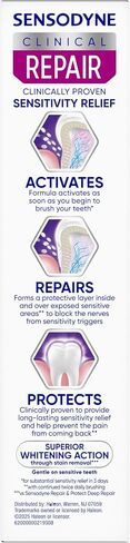 Sensodyne Clinical Repair Whiten & Shine Toothpaste for Sensitivity Relief, 2.3 oz (Pack of 2) in Kuwait