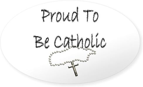 CafePress Proud to Be Catholic Oval Sticker Oval Bumper Sticker Car Decal in Kuwait