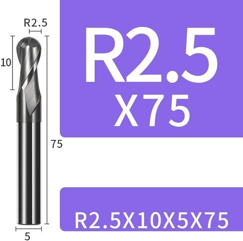 Ball Nose End Mill 2 Flute HRC45 Degrees Tungsten Carbide Steel Mills Tools Round Corner CNC Milling Cutter Spiral in Kuwait