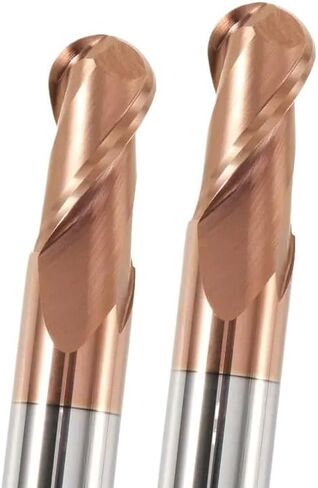 Carbide Ball Nose End Mill R1-R7 HRC55 CNC Router Bit 4-12mm Shank Spiral Up Cut 2 Flutes Milling Cutter for Metal(R3x6Dx50L) in Kuwait