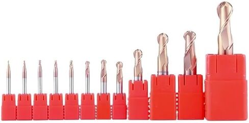 Carbide Ball Nose End Mill R1-R7 HRC55 CNC Router Bit 4-12mm Shank Spiral Up Cut 2 Flutes Milling Cutter for Metal(R3x6Dx50L) in Kuwait