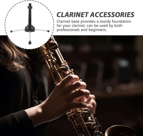 Healeved Portable Foldable Clarinet and Flute Stand, Tripod Holder for Wind Instruments, Lightweight Oboe and Musical Instrument Support with Stable Base for Beginner and Travel Use in Kuwait