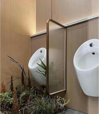 PARTITION of The TEMPLADO Glass Adult, PARTITION of The Urinary SITITRANSPARENT Design, Urinary Separator in The Modern Wall, PARTITION of The Stainless Steel Frame Mounted,Gold-1pcs in Kuwait