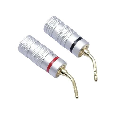 2/6/12/24/50 Pieces 18-12AWG - 24K Gold Plated 4mm Speaker Connector for Speaker Wire Speaker Plugs(50 Pieces,Bent Pin) in Kuwait