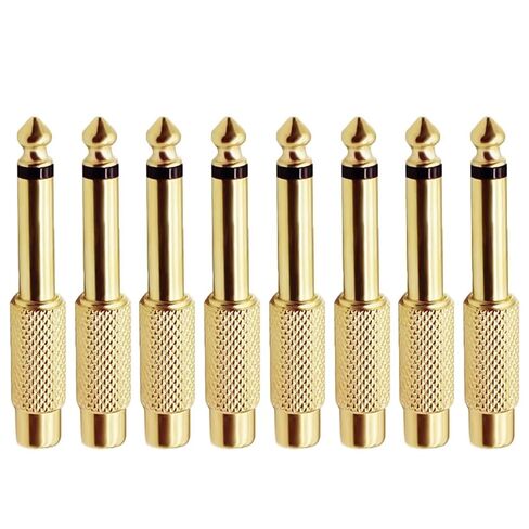 8 قطعة/الوحدة RCA إلى 1/4 "محول القابس ربع بوصة TS 6.35 مللي متر ذكر جاك إلى RCA موصلات أنثى للجيتار كابل مساعد in Kuwait
