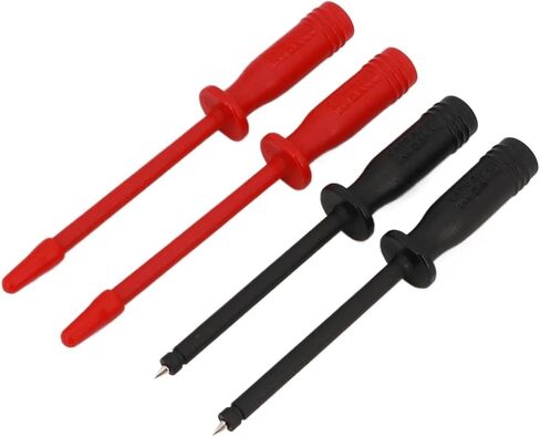 2Pairs Safety Insulated 4mm Banana Female Jack Piercing Tip Needle Multimeter Test Probe in Kuwait