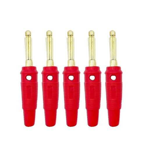 Gold Plated 4mm Banana Plug Musical Speaker Cable Wire Pin Connectors Socket Red Black Blue Green Yellow(DVPCOPM-SL,100Pcs) in Kuwait