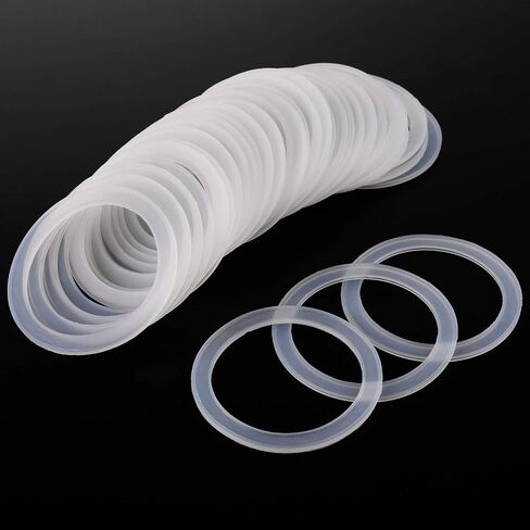 WUWEOT 40 Pack Wide Mouth Silicone Sealing Rings, 3.39In/86mm White Airtight Leak Proof Replacement Gaskets for Mason Jar Lids in Kuwait