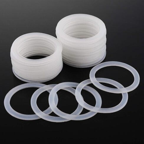 WUWEOT 40 Pack Wide Mouth Silicone Sealing Rings, 3.39In/86mm White Airtight Leak Proof Replacement Gaskets for Mason Jar Lids in Kuwait