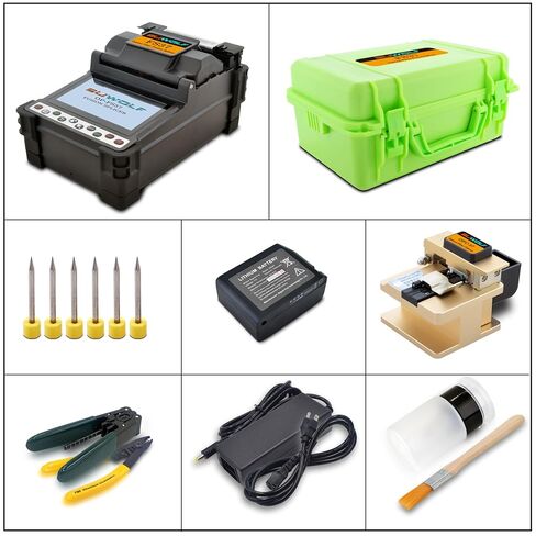 4.3" Touch LCD Screen High Precision Fiber Optic Fusion Splicer Machine for SM, MM, NZ-DS, EDF Fibers with Optical Fiber Cleaver and Automatic Focus Function(FS37A) in Kuwait