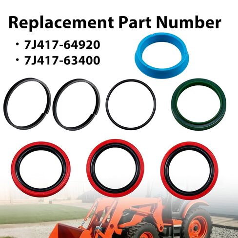 Hydraulic Cylinder Seal Kit Compatible with Kubota Compact Tractor Loader LA1153S,LA1154A,LA1154S,LA1154E,LA1154SU,Boom & Bucket Cylinders Replace#7J417-64920 7J417-63400 in Kuwait