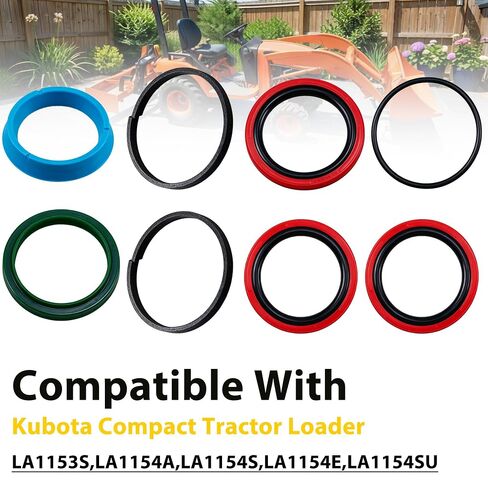 Hydraulic Cylinder Seal Kit Compatible with Kubota Compact Tractor Loader LA1153S,LA1154A,LA1154S,LA1154E,LA1154SU,Boom & Bucket Cylinders Replace#7J417-64920 7J417-63400 in Kuwait