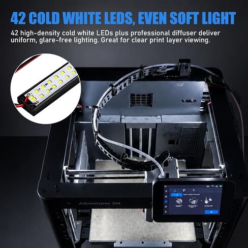 24V Magnetic 42 Cold White LED Light Kit for Flashforge AD5X/AD5M 5M Pro | Aluminum Lighting with Lamp Beads Strip to Chamber Brightness for Flashforge Adventurer 5X 5M Pro Printer Accessories in Kuwait