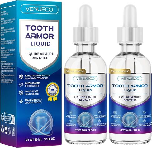 Cavity Healing Tooth Armor Liquid: Clinically Strengthen Enamel with Remineralization Drops at-Home Tooth Enamel Repair Stronger Teeth Hydroxyapatite (120ml, Mint) in Kuwait