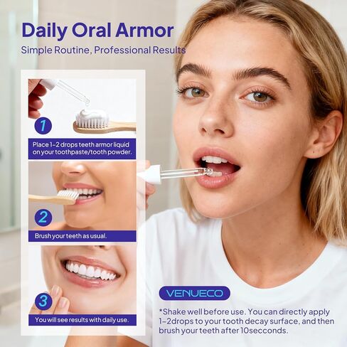 Cavity Healing Tooth Armor Liquid: Clinically Strengthen Enamel with Remineralization Drops at-Home Tooth Enamel Repair Stronger Teeth Hydroxyapatite (120ml, Mint) in Kuwait