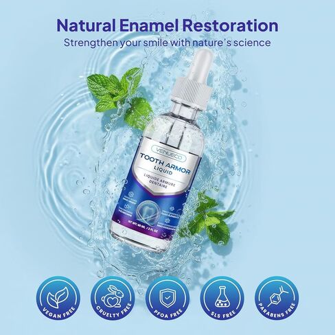 Cavity Healing Tooth Armor Liquid: Clinically Strengthen Enamel with Remineralization Drops at-Home Tooth Enamel Repair Stronger Teeth Hydroxyapatite (120ml, Mint) in Kuwait