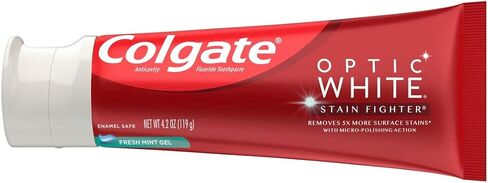 Colgate Optic White Stain Fighter Fresh Mint Gel, 4.2 oz (Pack of 2) in Kuwait
