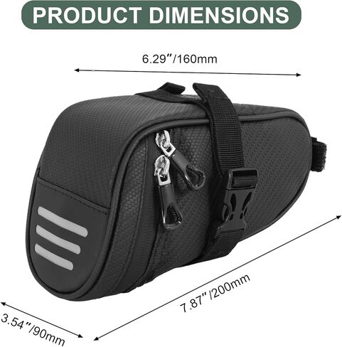 RUTU Waterproof Bike Saddle Bag, Cycling Accessories Bike Seat Wedge Storage Bag for Road Mountain Bike Cycling Travel in Kuwait