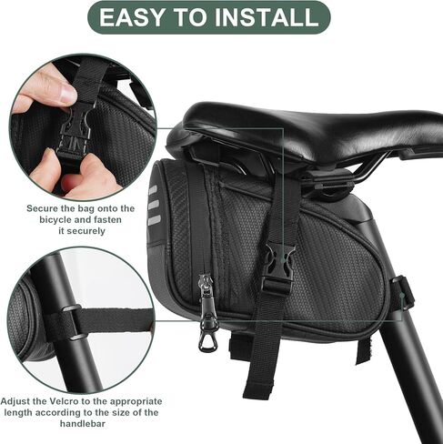 RUTU Waterproof Bike Saddle Bag, Cycling Accessories Bike Seat Wedge Storage Bag for Road Mountain Bike Cycling Travel in Kuwait