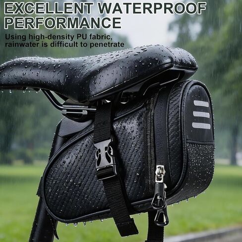 RUTU Waterproof Bike Saddle Bag, Cycling Accessories Bike Seat Wedge Storage Bag for Road Mountain Bike Cycling Travel in Kuwait