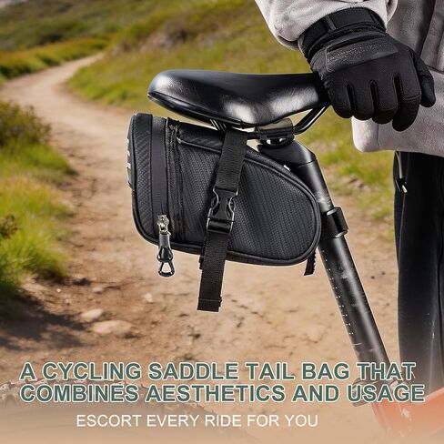 RUTU Waterproof Bike Saddle Bag, Cycling Accessories Bike Seat Wedge Storage Bag for Road Mountain Bike Cycling Travel in Kuwait
