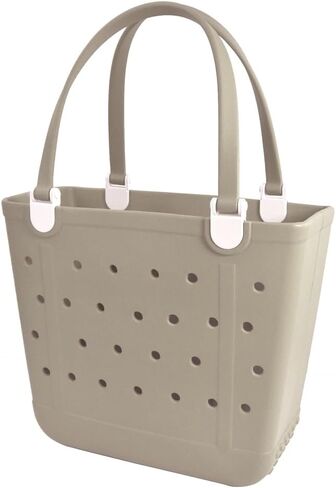 Medium Rubber Beach Bag, Waterproof Tote Bags Washable Sand-proof Travel Hand Bags for Pool Boat Work Sports in Saudi Arabia