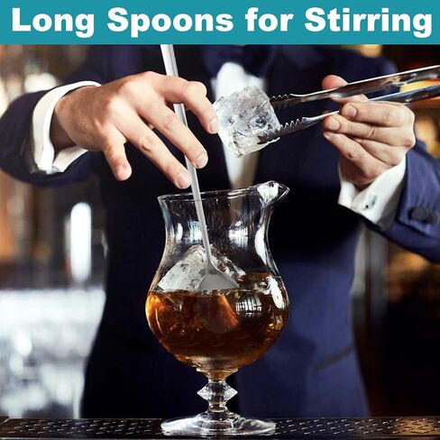 Ninsula 9.5-Inch Long Spoon, Ice Tea Spoons for Ice Cream, Coffee, Cocktail, Stainless Steel Long Spoons for Stirring, Long Handle Spoon, Set of 6 in Kuwait