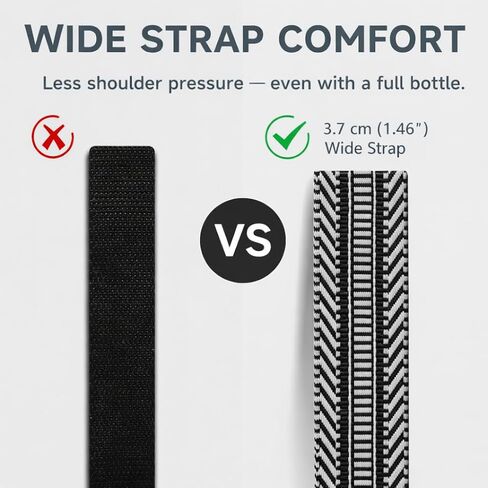 Water Bottle Holder with Strap, Neoprene Crossbody Carrier, Phone Pocket, 1.46" Wide Strap, Fits 24-40oz in Kuwait
