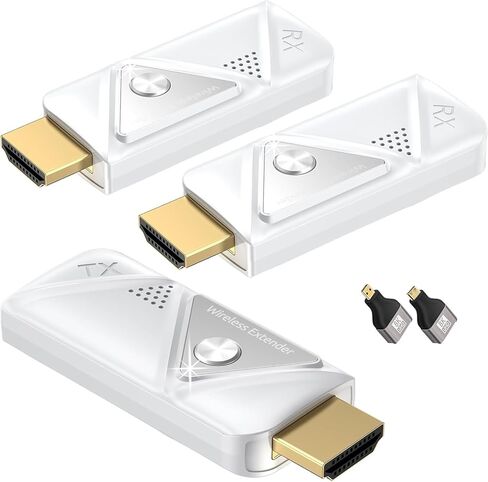 2026 جهاز إرسال واستقبال HDMI لاسلكي مطور 500FT/150M، التوصيل والتشغيل المحمول 5G+2.4G طقم موسع HDMI لاسلكي لإدخال فك تشفير 4K وإخراج 1080P، لمراقبة الصوت من الكمبيوتر المحمول/صندوق التلفزيون in Kuwait