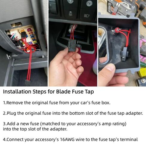 2Pcs Standard APR/ATC/ATO/ATS Fuse Extension Adapter 16AWG Copper Wire | 15Pcs Blade Fuses Included | Relocate Hard-to-Reach Fuses, Add Switches & Fix Parasitic Battery Drain for Cars, Trucks & RVs in Kuwait