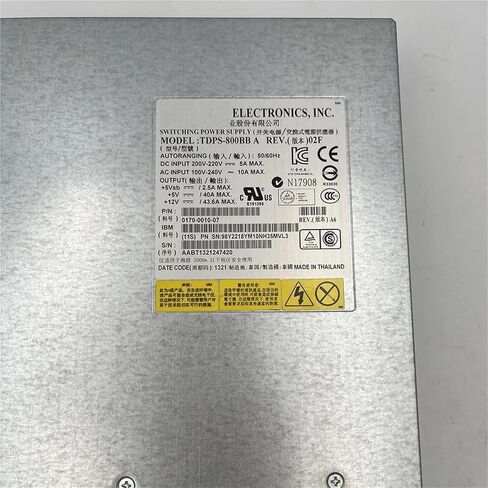 for V5000 V3500 V3700 45W8841 00WK807 98Y2218 800W Power Supply TDPS-800BB A in Kuwait