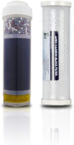 نظام خرطوشة فلتر المياه القلوية المنزلية APEX EXPRT RF-2050 وRF-1010 مقاس 2 × 10 بوصة للتناضح العكسي والكربون والفحم والرواسب لإعادة تمعدن المياه، ومعادن المياه لتوازن درجة الحموضة in Kuwait