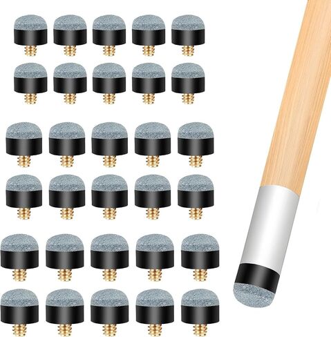 30 Pack Screw On Pool Cue Tips Replacement Kit – No Glue Needed, Universal Fit 11mm/12mm/13mm, Billiard Stick Tips for Snooker & Pool Cues (Blue) in Kuwait