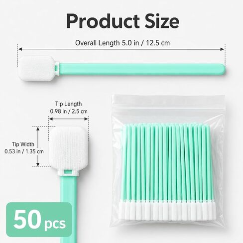 50 Pack Foam Cleaning Swabs, Precision Foam Tip Cleaning Sticks for Printers, Cameras, Electronics, Keyboards, Optical Equipment and Delicate Components in Kuwait