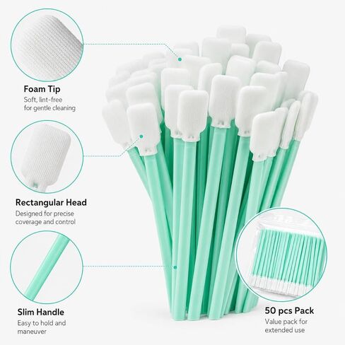 50 Pack Foam Cleaning Swabs, Precision Foam Tip Cleaning Sticks for Printers, Cameras, Electronics, Keyboards, Optical Equipment and Delicate Components in Kuwait