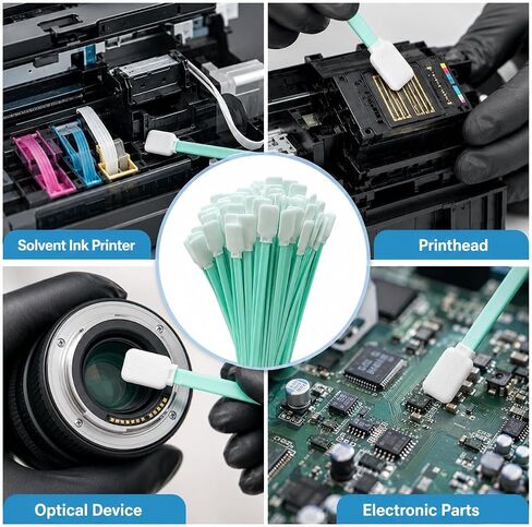 50 Pack Foam Cleaning Swabs, Precision Foam Tip Cleaning Sticks for Printers, Cameras, Electronics, Keyboards, Optical Equipment and Delicate Components in Kuwait