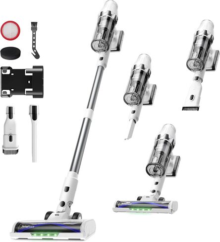 ElecKeys Cordless Vacuum Cleaner, 580W 48KPA 65Mins Vacuum Cleaners for Home, Self-Standing Anti-Tangle Vacuum with LED Display, Rechargeable, Lightweight, Cordless Vacuum for Floors/Pet Hair/Carpets in Kuwait
